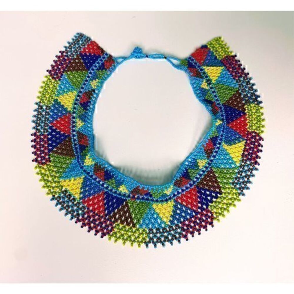 New Beautiful Handmade Colorful Beaded Mexican Collar Necklace